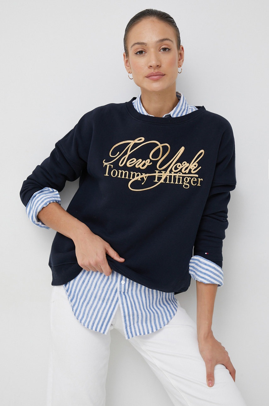 

Кофта Tommy Hilfiger жіноча колір синій з аплікацією