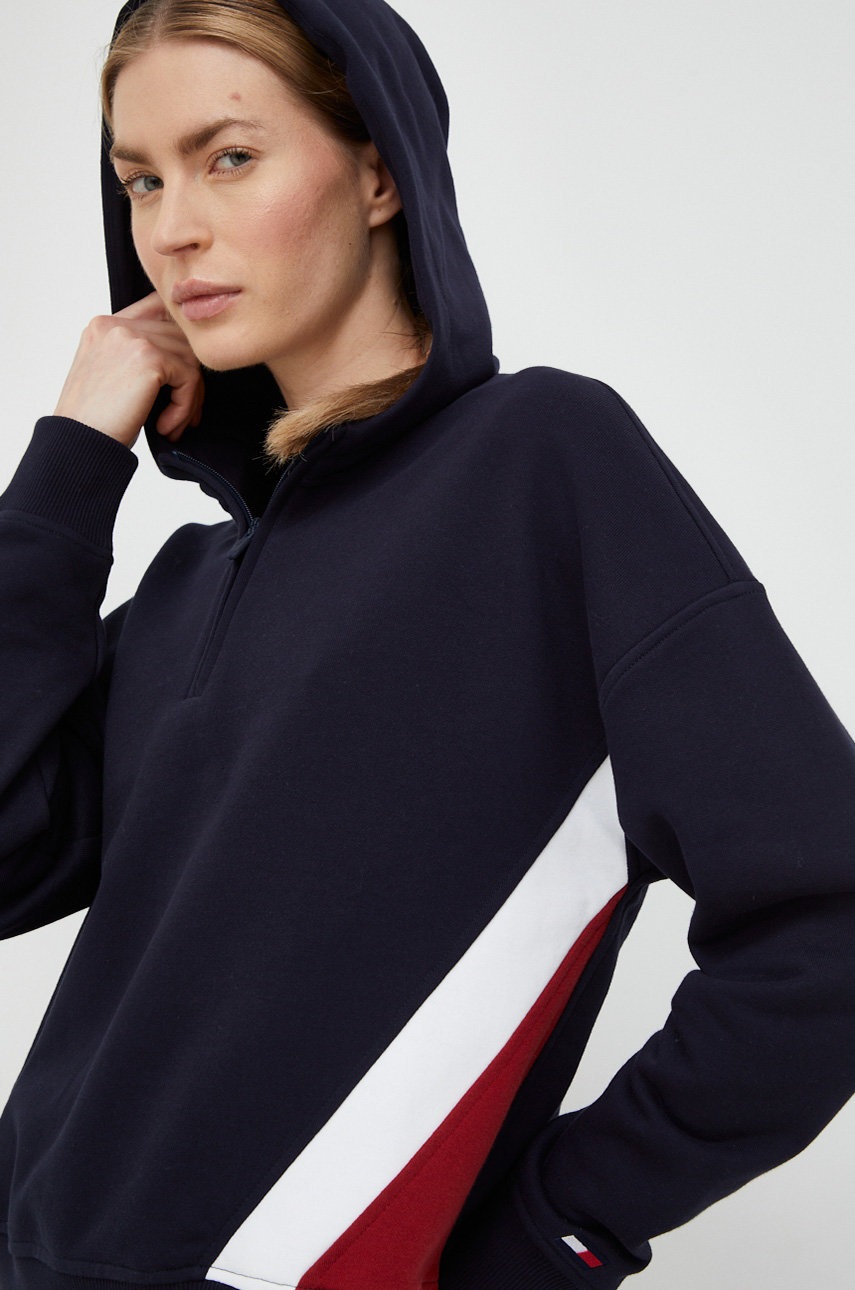

Кофта Tommy Hilfiger женская цвет синий с капюшоном узор