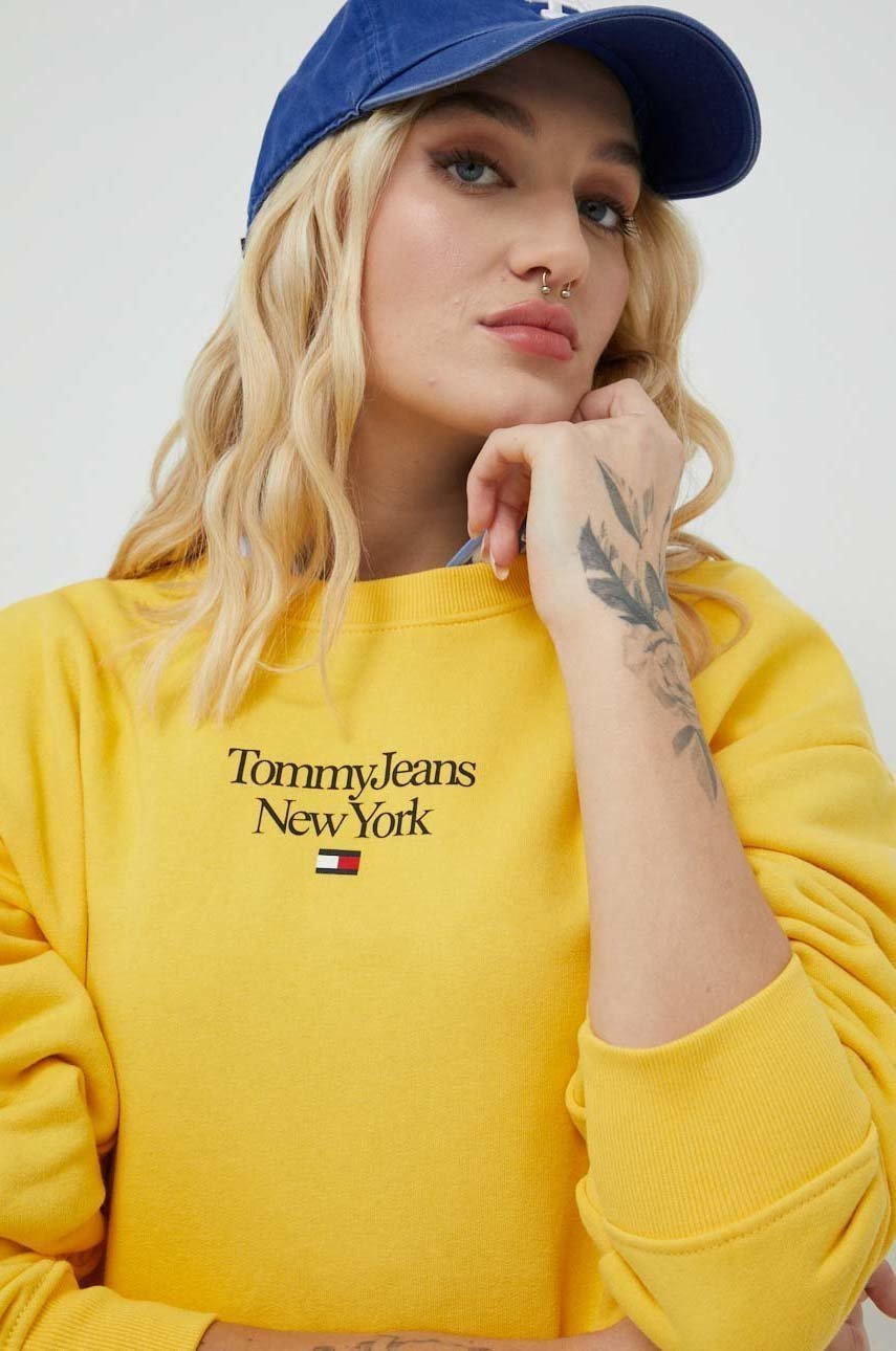 

Кофта Tommy Jeans женская цвет жёлтый с принтом