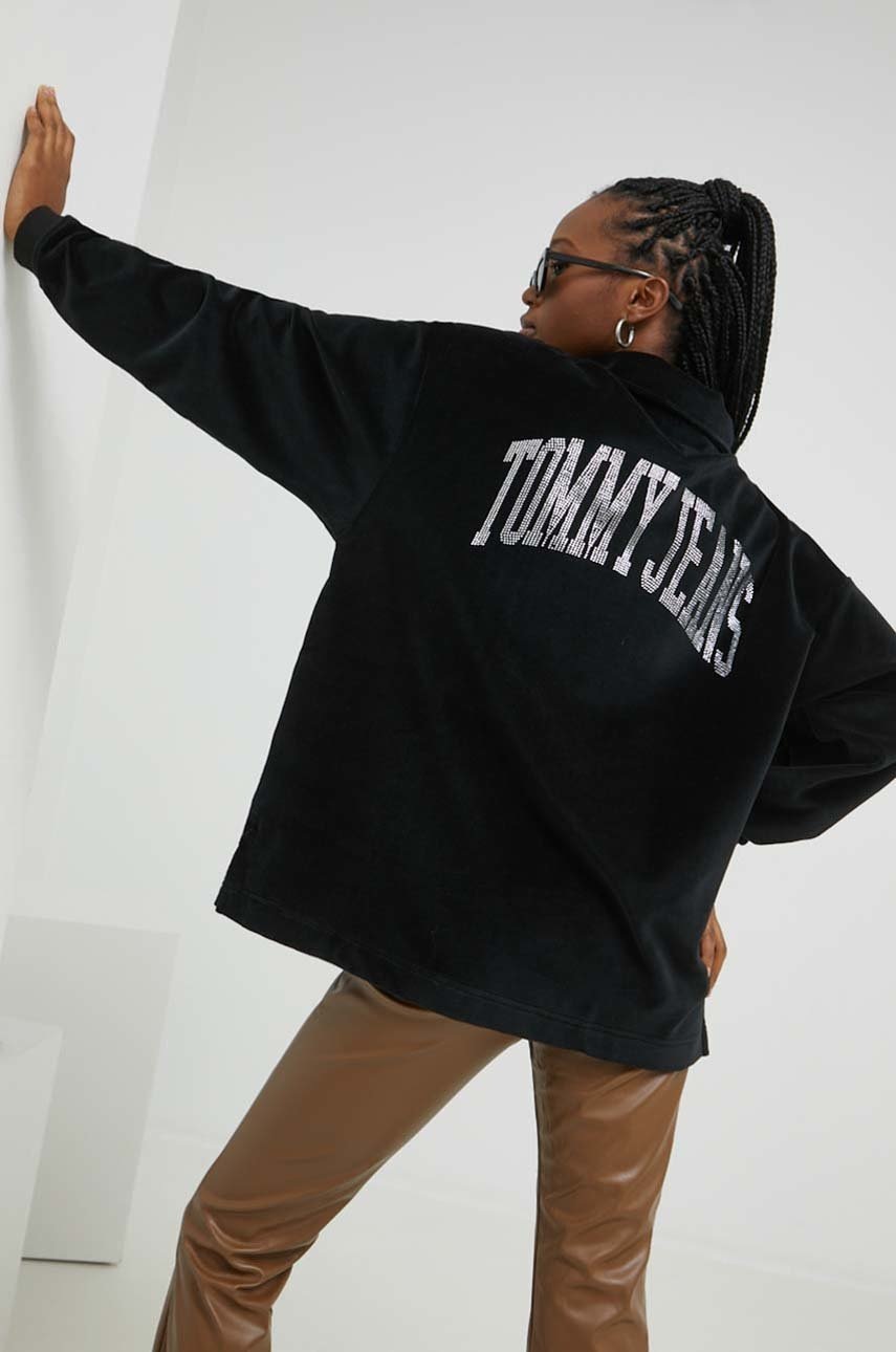 

Кофта Tommy Jeans жіноча колір чорний однотонна