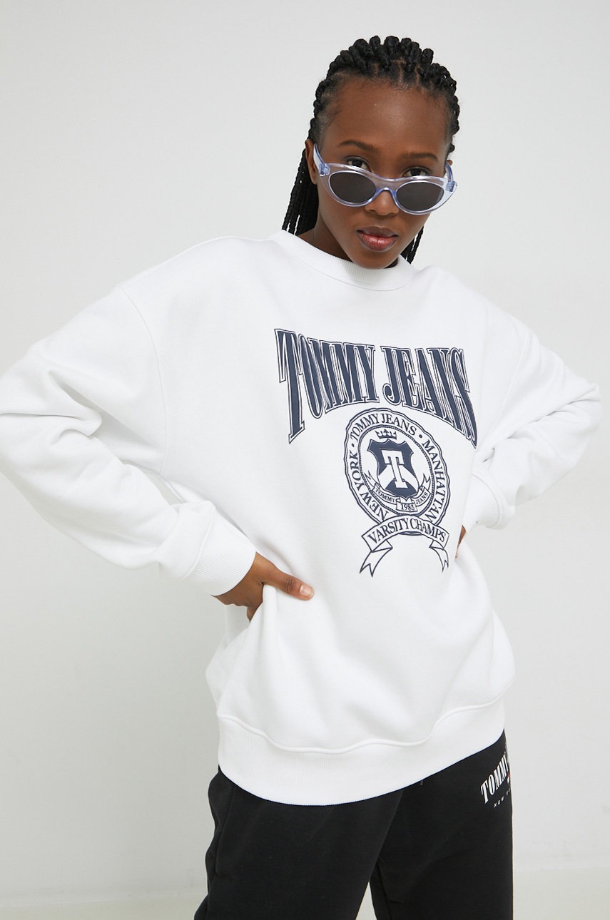 

Кофта Tommy Jeans жіноча колір білий з принтом