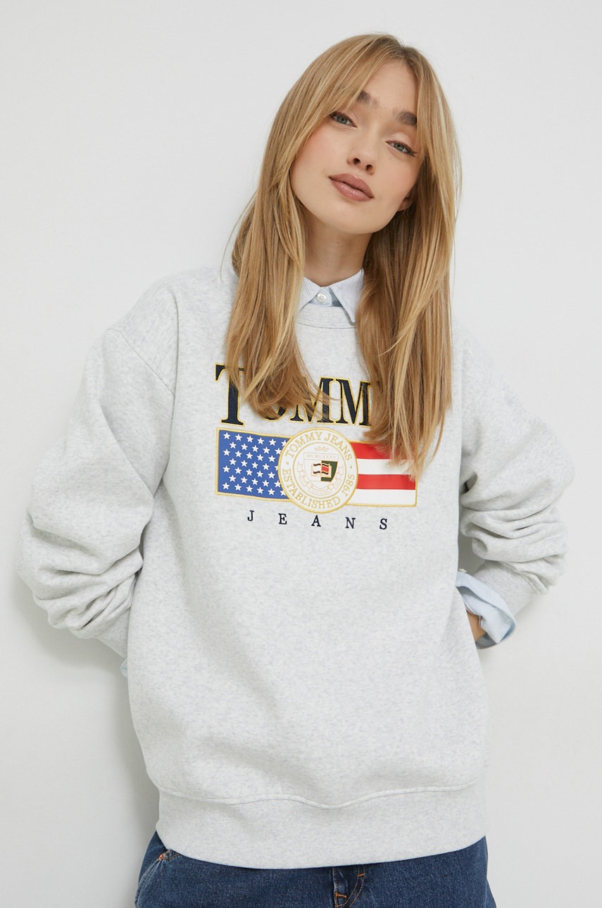 

Кофта Tommy Jeans женская цвет серый меланж