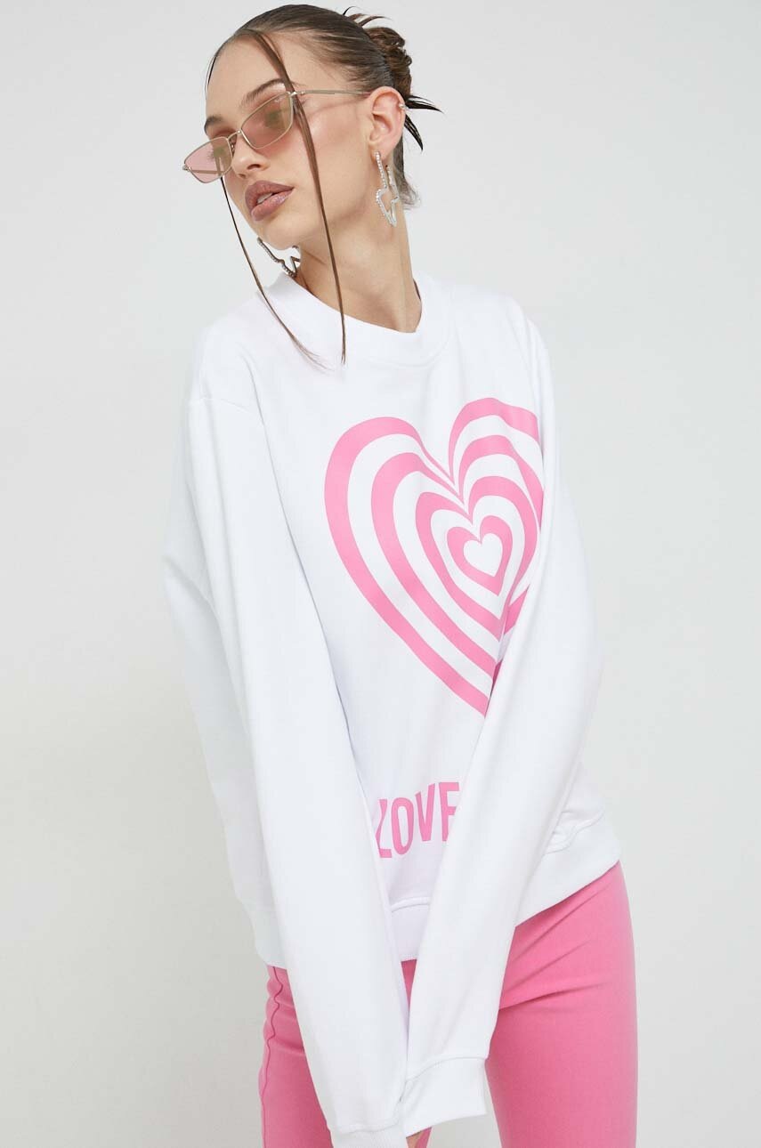 

Кофта Love Moschino женская цвет белый с принтом