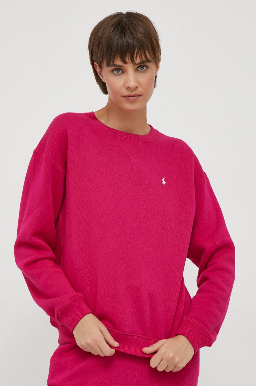 Levně Mikina Polo Ralph Lauren dámská, růžová barva, hladká, 211891557