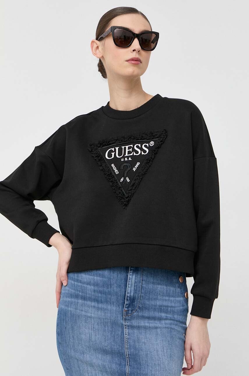 

Кофта Guess жіноча колір чорний однотонна