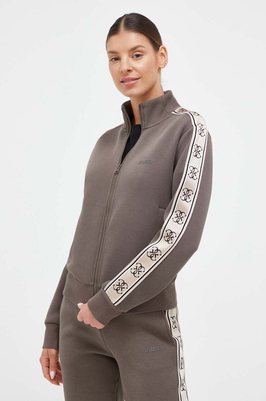 

Кофта Guess жіноча колір коричневий з аплікацією