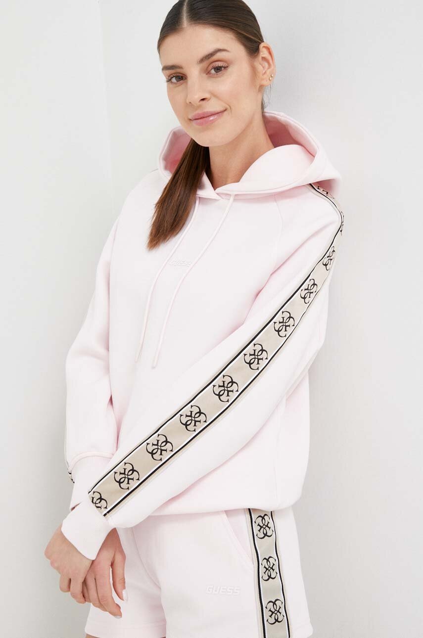 

Суичър Guess в розово с апликация, Розов