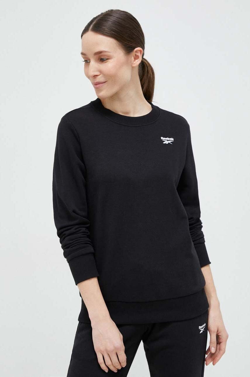 Reebok Bluza Femei, Culoarea Negru, Neted