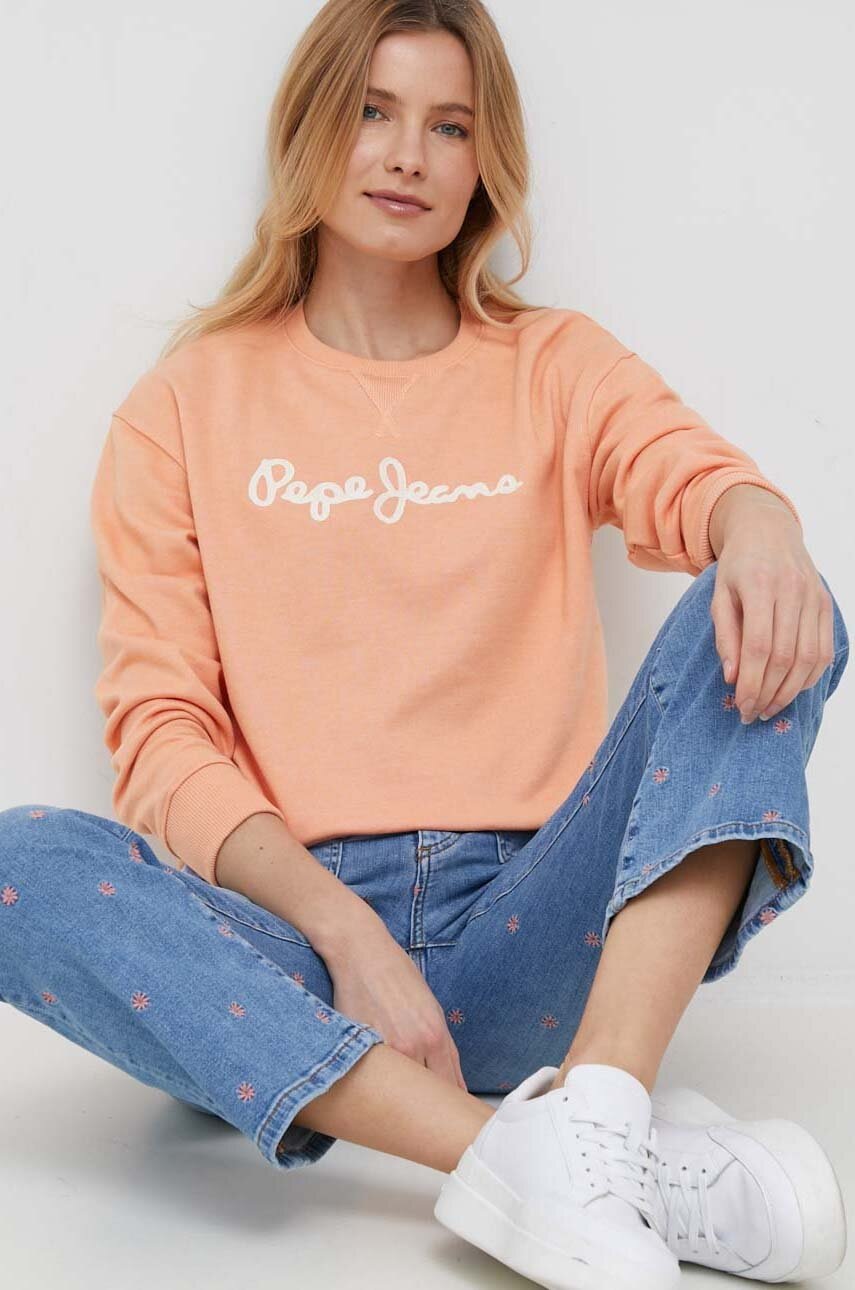 

Суичър Pepe Jeans в оранжево с десен, Оранжев
