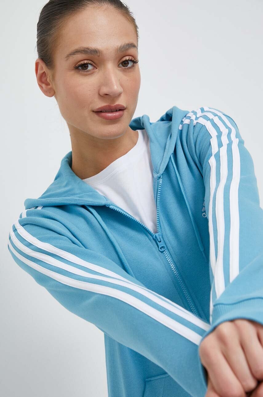 

Хлопковая кофта adidas женская с капюшоном с аппликацией