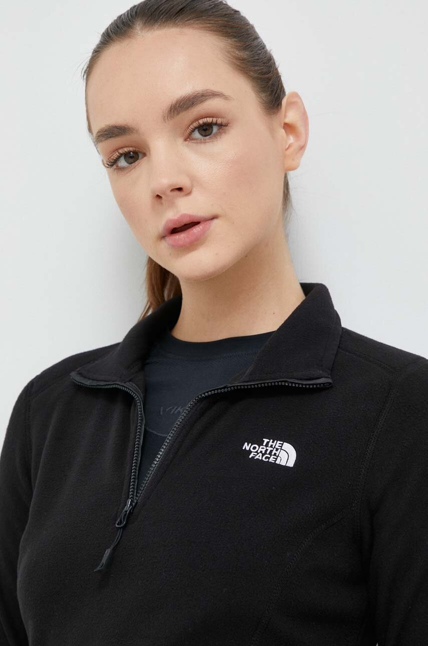 

Спортен суичър The North Face 100 Glacier в черно с изчистен дизайн, Черен