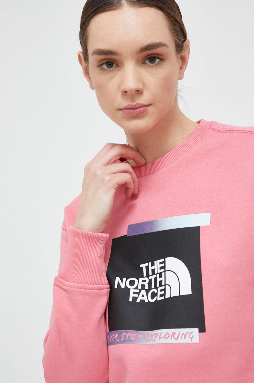 The North Face bluza femei, culoarea roz, cu imprimeu answear.ro