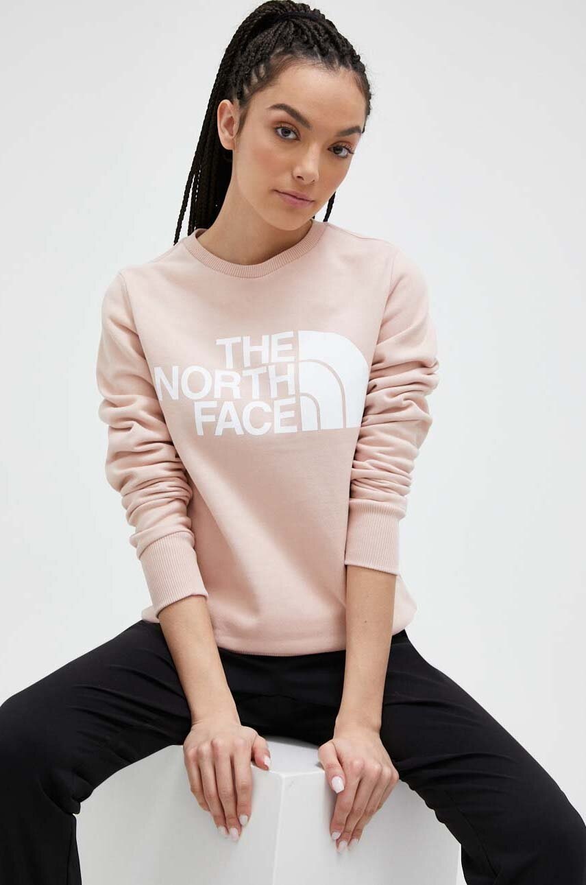 

Бавовняна кофта The North Face жіноча колір рожевий з принтом