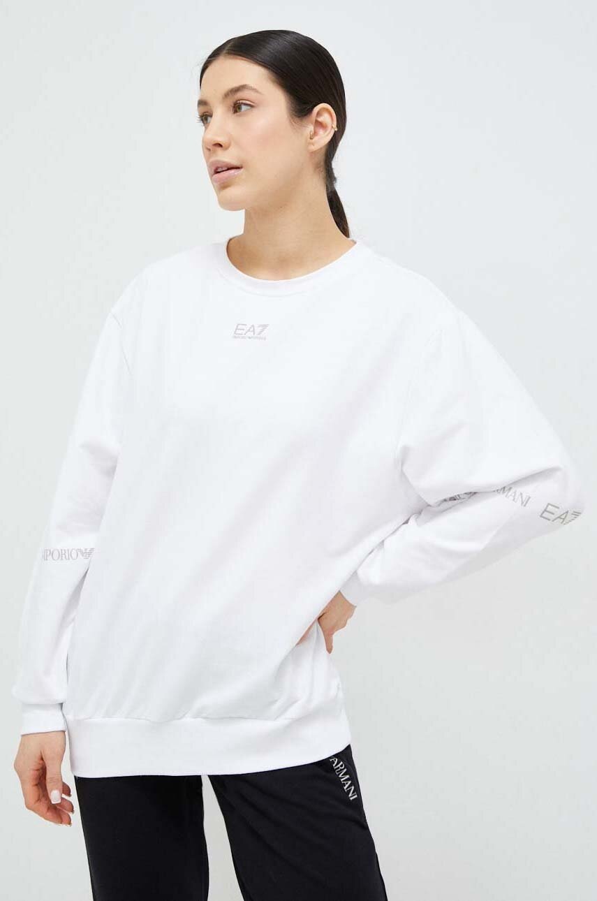 

Кофта EA7 Emporio Armani женская цвет белый с принтом
