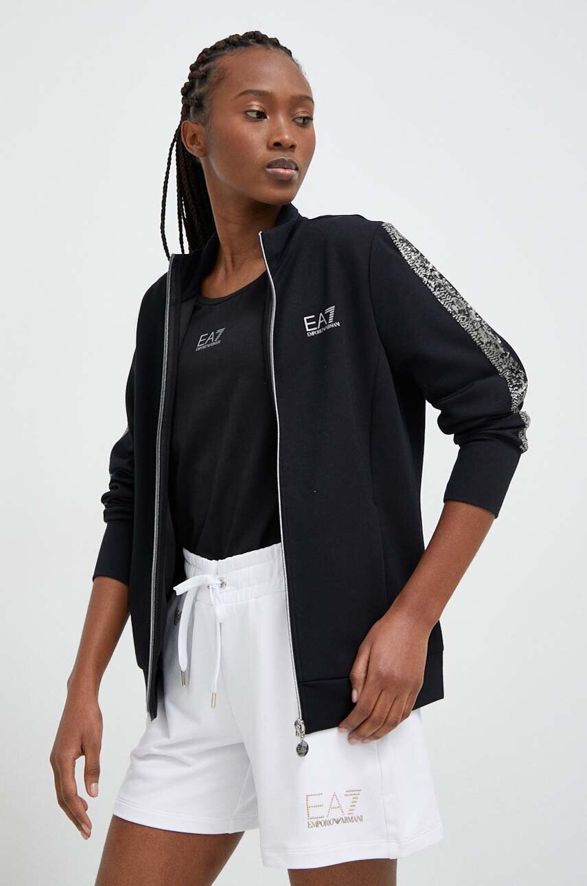 

Кофта EA7 Emporio Armani жіноча колір чорний з аплікацією