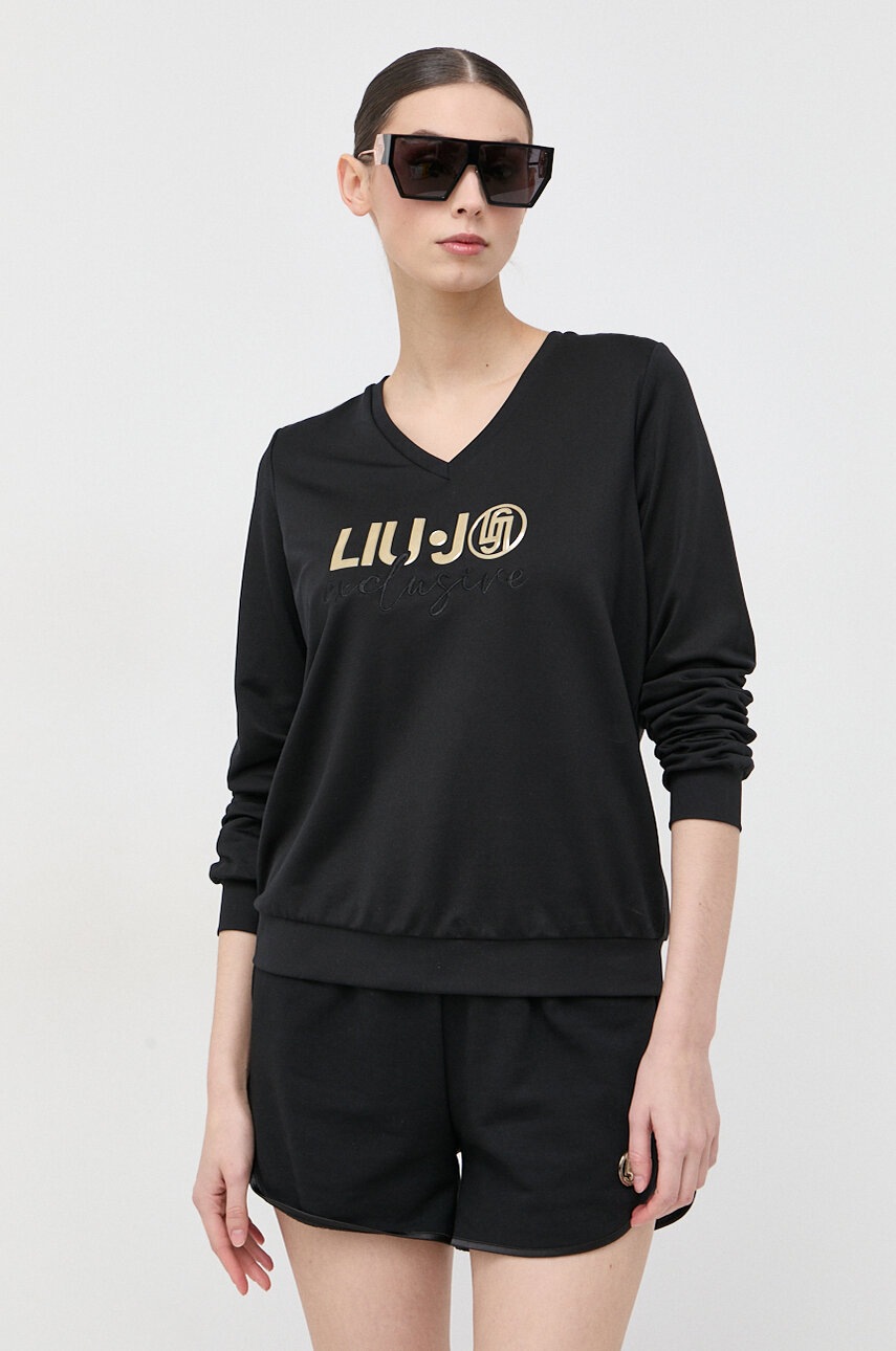 

Блуза с дълги ръкави Liu Jo в черно с апликация, Черен