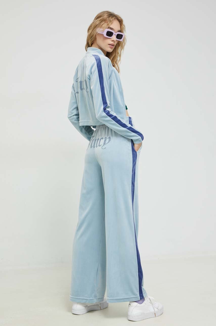 

Кофта Juicy Couture Lelu жіноча колір фіолетовий з капюшоном з аплікацією
