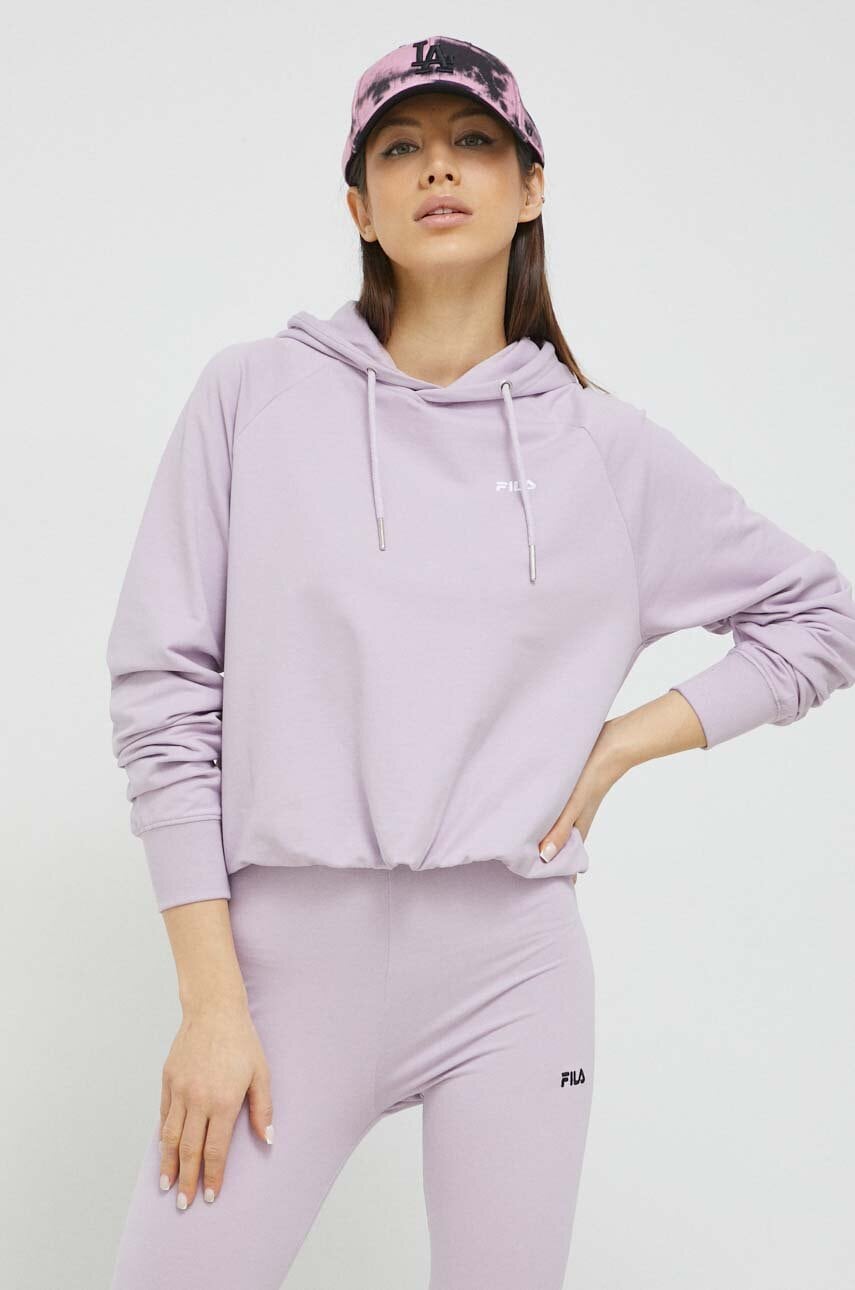 Fila Bluza Femei, Culoarea Violet, Cu Gluga, Neted