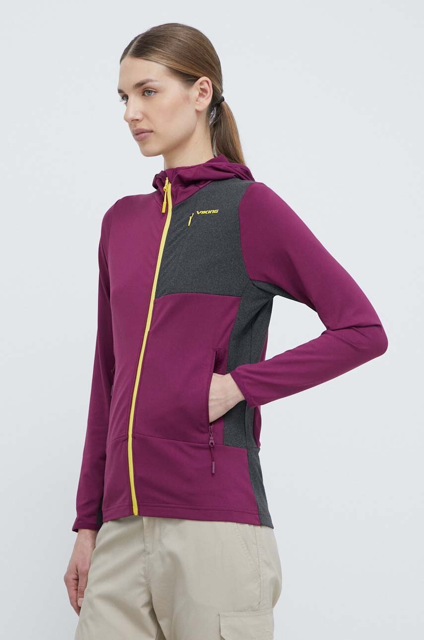 Αθλητική μπλούζα Viking Tacoma χρώμα: μοβ, με κουκούλα φωτογραφία