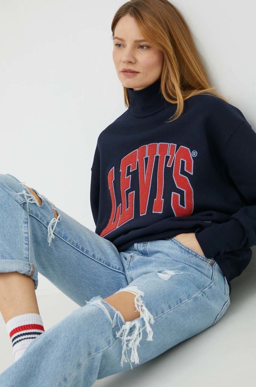 

Суичър Levi's в тъмносиньо с апликация, Тъмносин