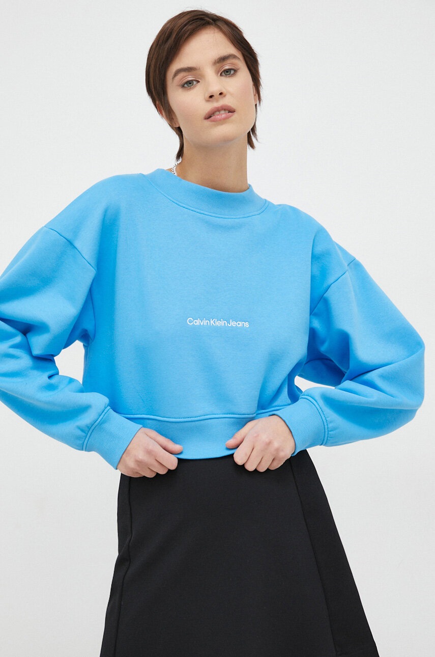 

Суичър Calvin Klein Jeans в синьо с апликация, Син