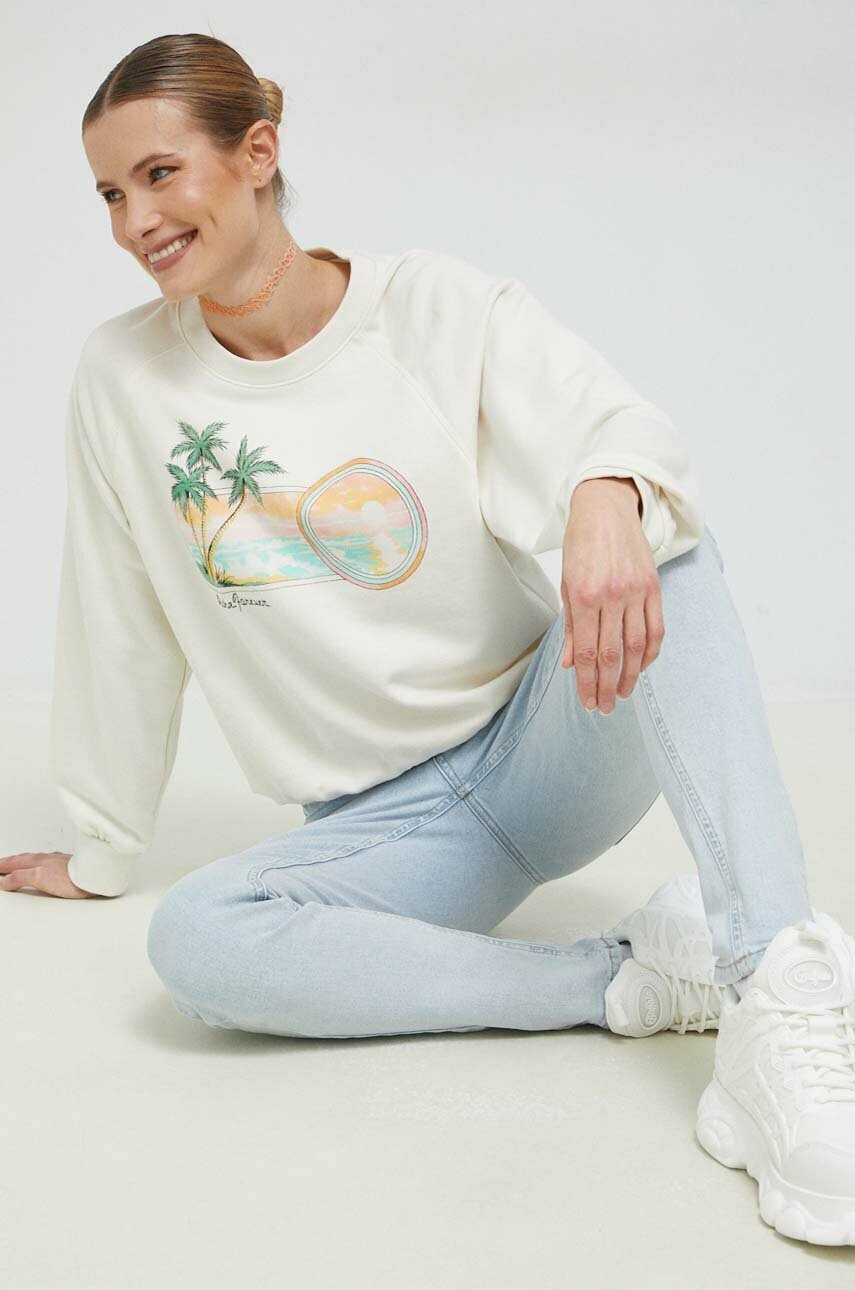 

Кофта Billabong женская цвет бежевый с принтом