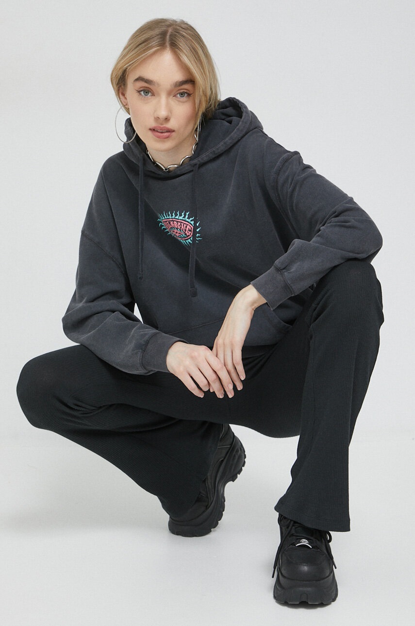 

Кофта Billabong женская цвет серый с капюшоном с принтом