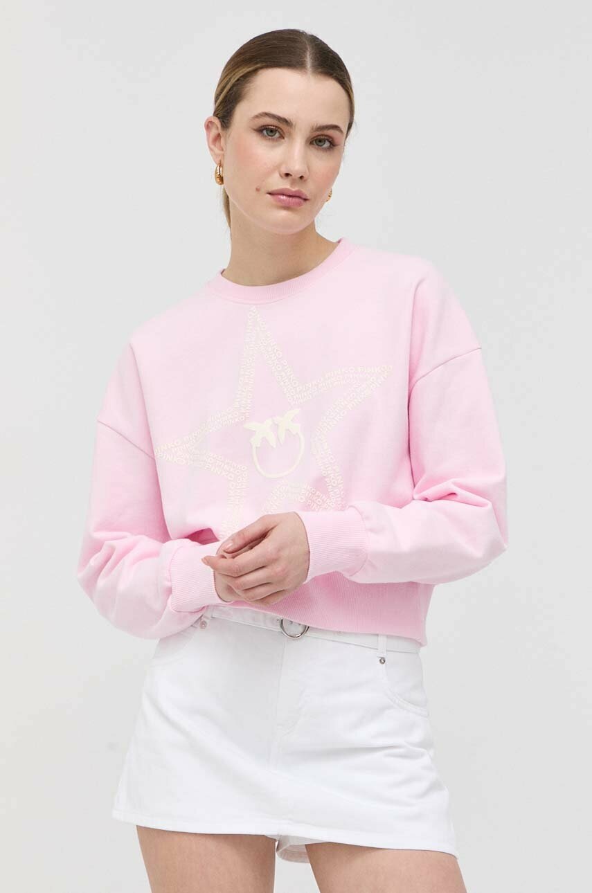 

Кофта Pinko жіноча колір рожевий з принтом