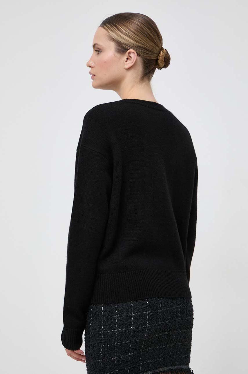 Pinko sweter wełniany damski kolor czarny lekki