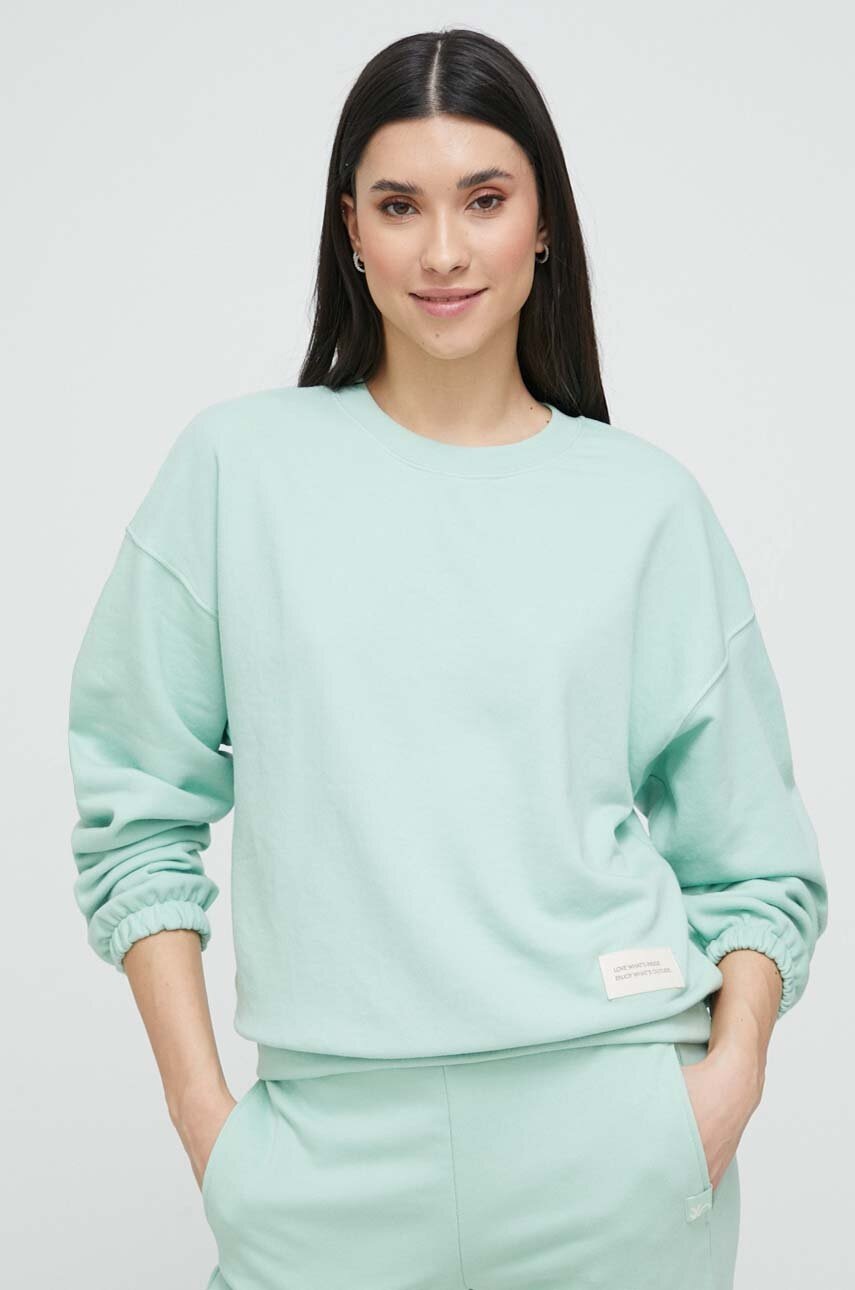 

Кофта лаунж United Colors of Benetton колір зелений однотонна