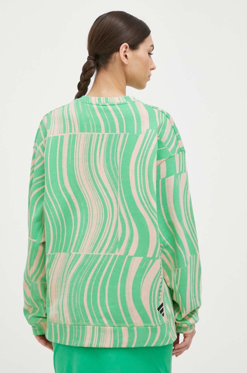 Adidas By Stella McCartney Hanorac De Bumbac Femei, Culoarea Verde, Modelator
