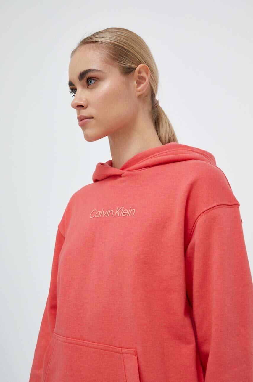 

Спортен суичър Calvin Klein Performance Essentials в оранжево с качулка с изчистен дизайн, Розов