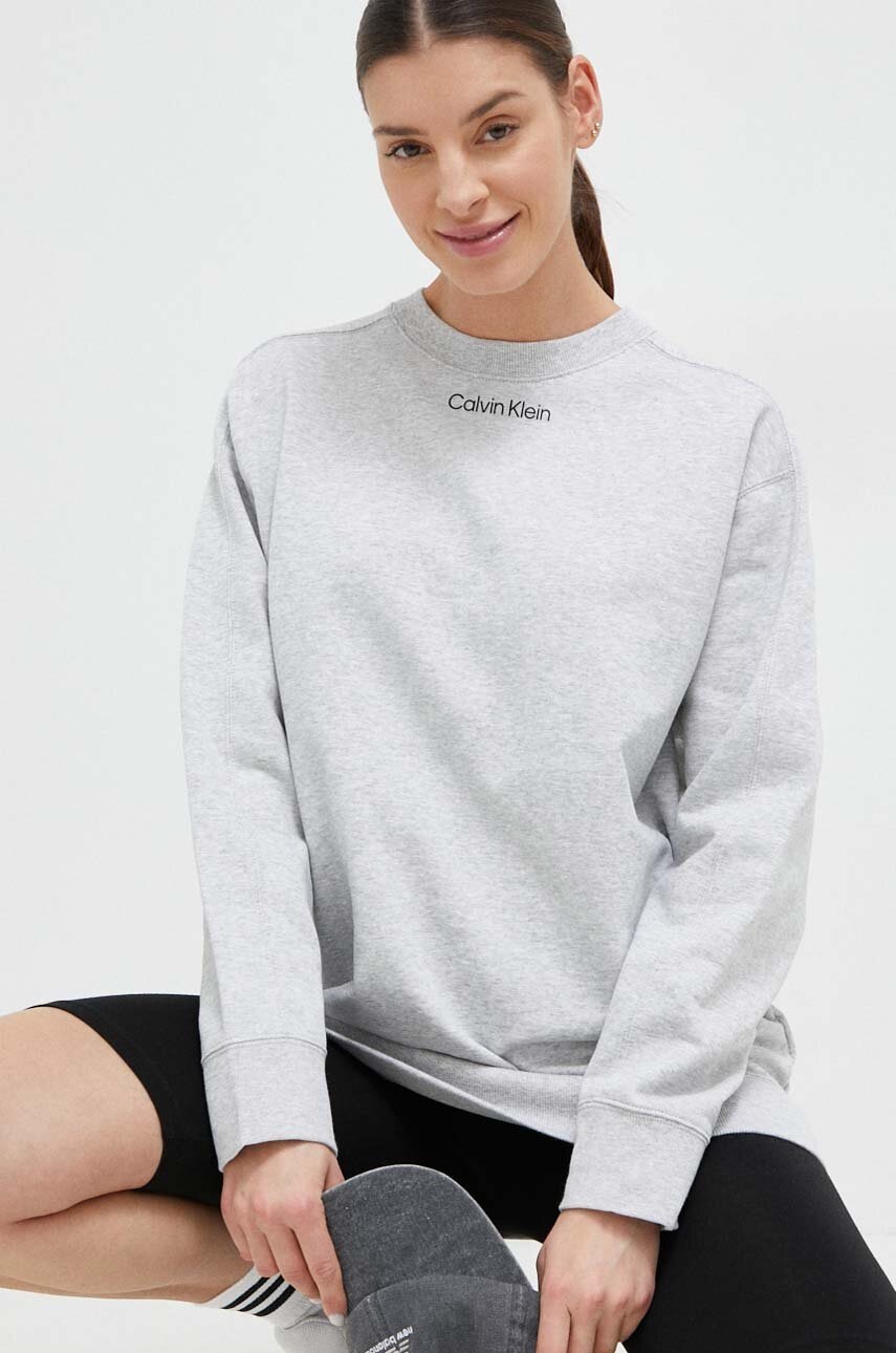

Спортен суичър Calvin Klein Performance CK Athletic в сиво с принт, Сив