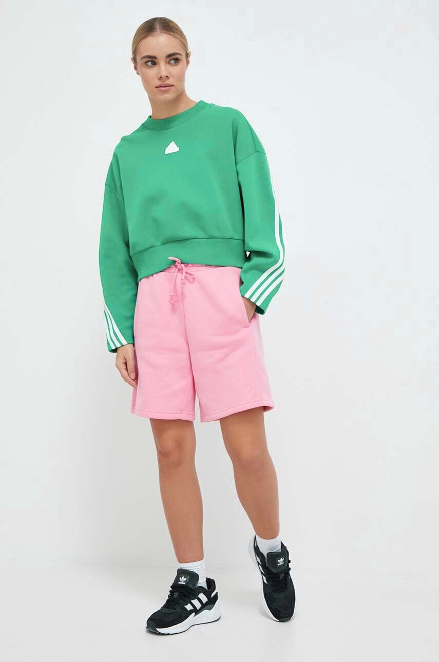 

Кофта adidas женская цвет зелёный с аппликацией