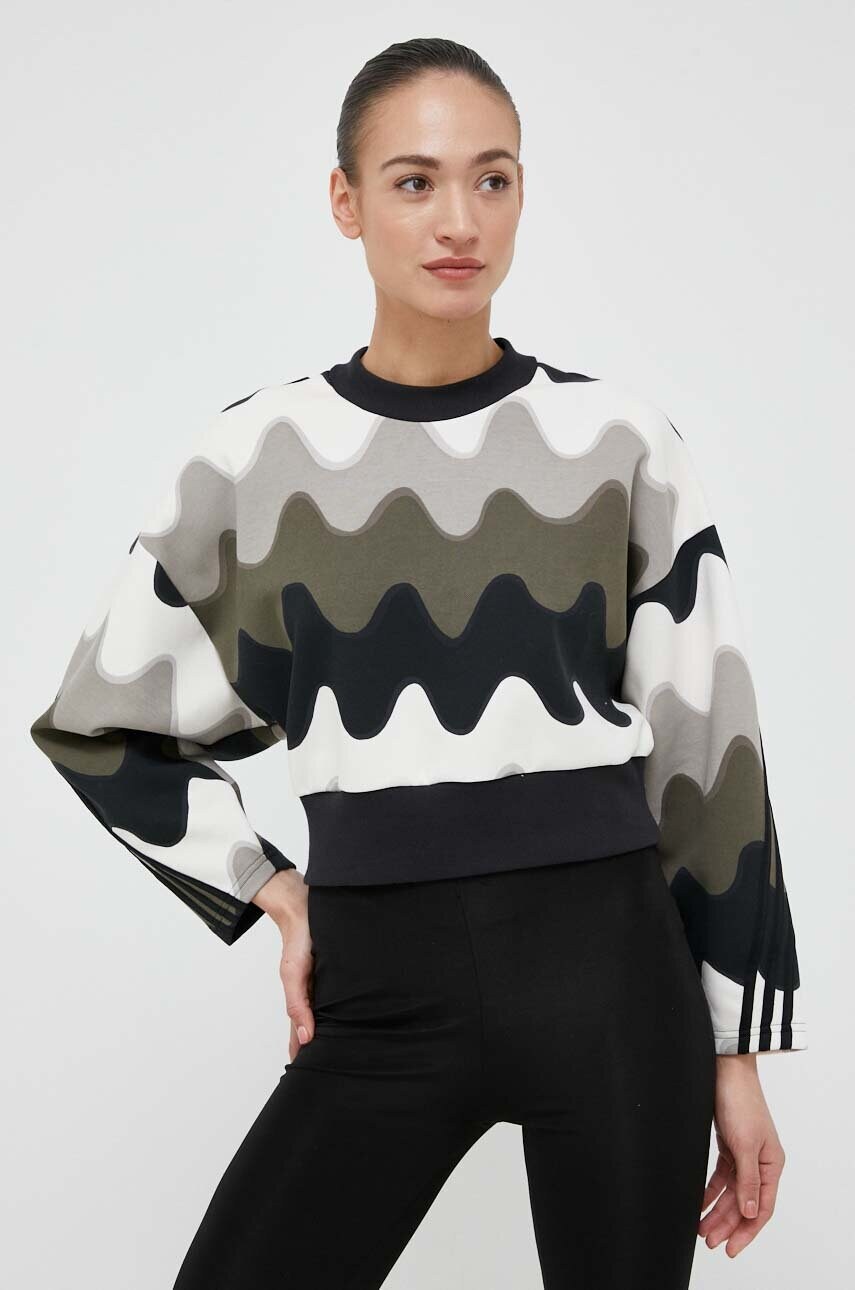 

Суичър adidas Performance MARIMEKKO в зелено с десен, Зелен