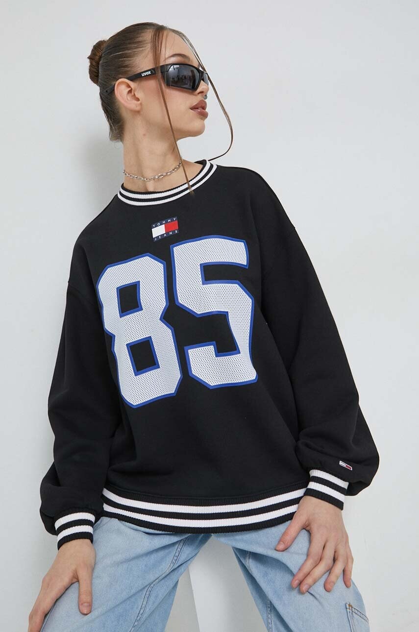 

Кофта Tommy Jeans жіноча колір чорний з принтом