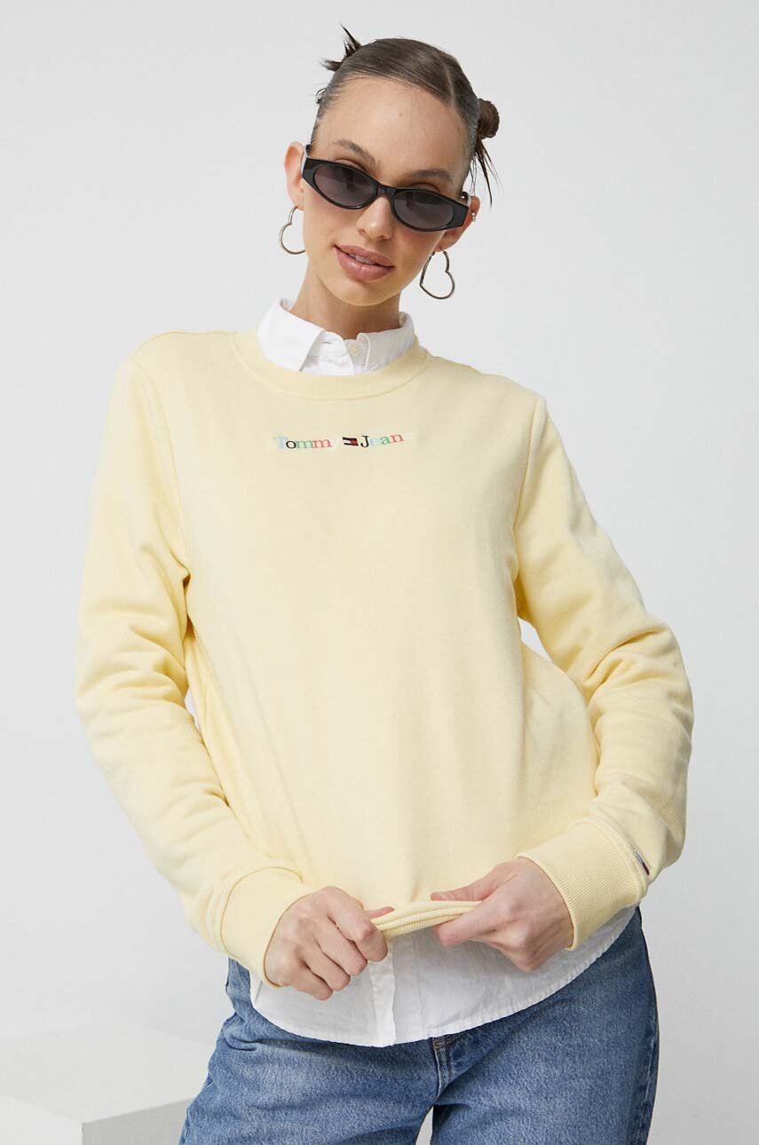 

Кофта Tommy Jeans жіноча колір жовтий з аплікацією