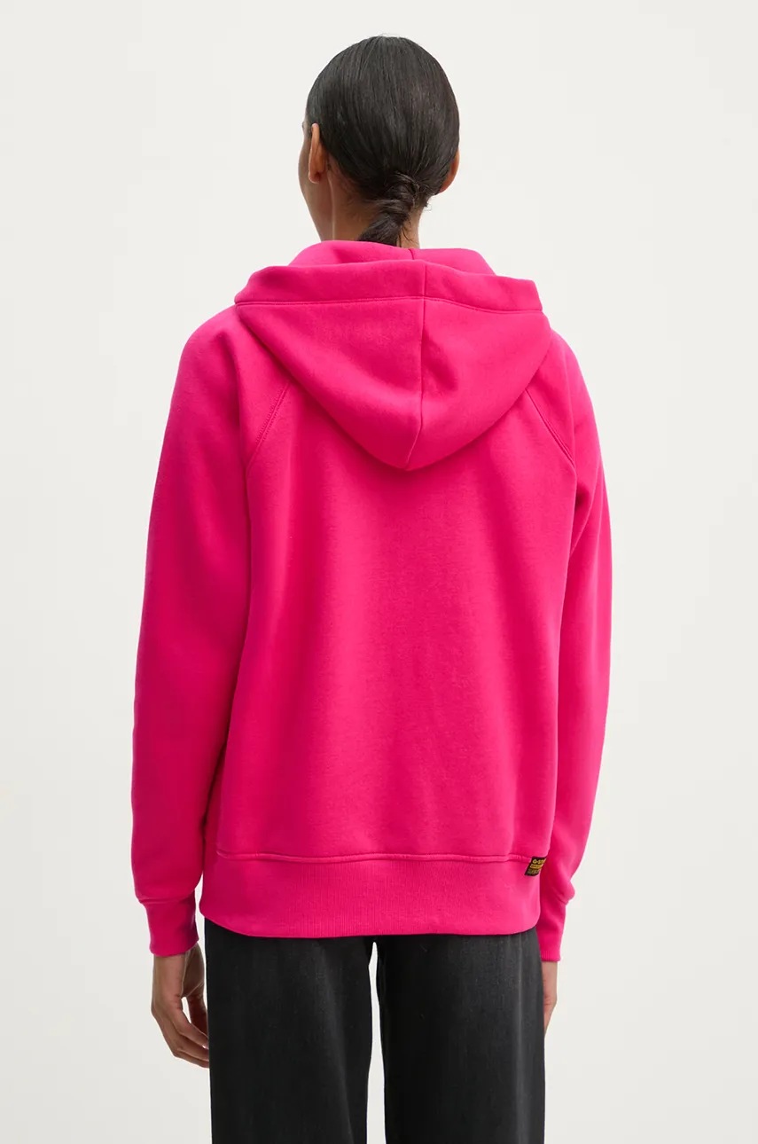 Кофта G-Star Raw жіноча колір рожевий з капюшоном однотонна D22727-C235 