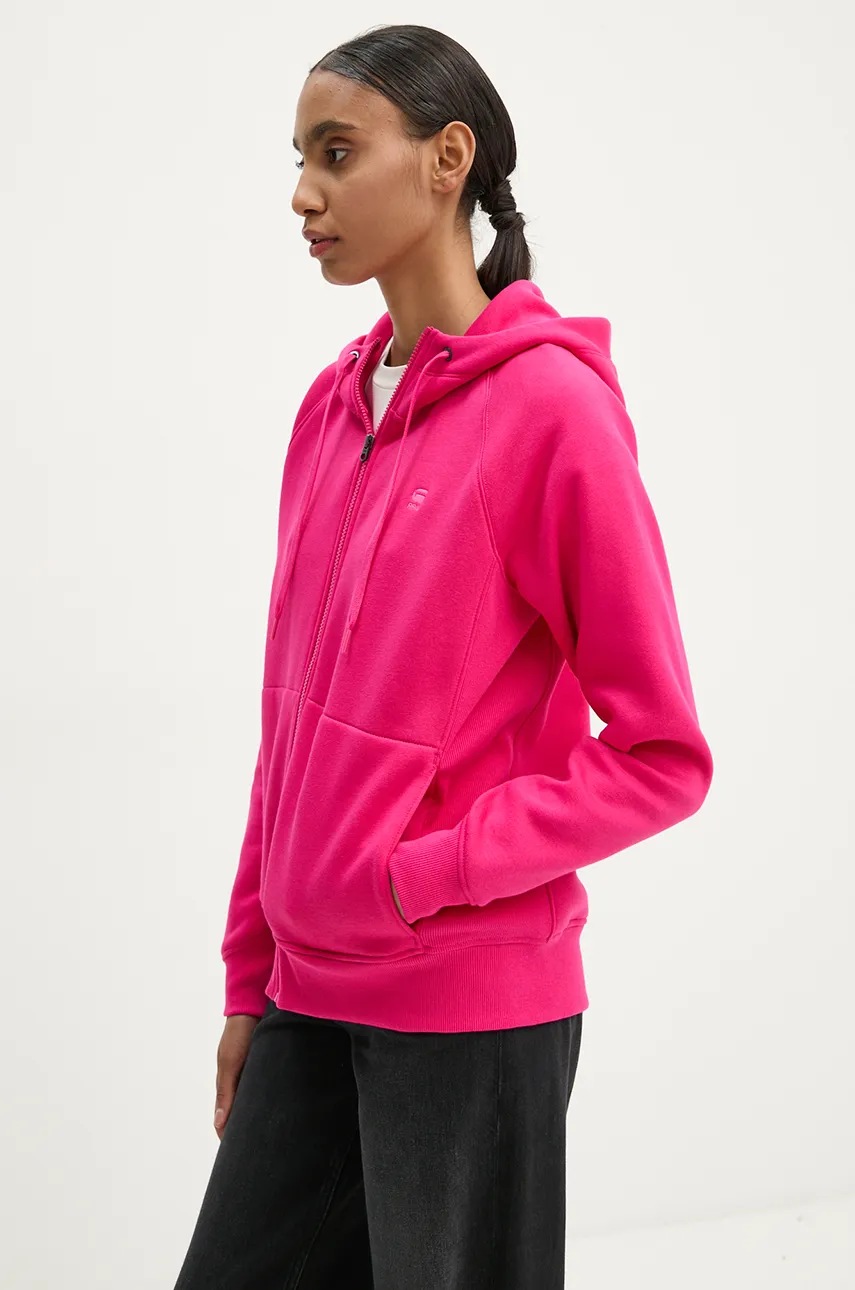 Кофта G-Star Raw жіноча колір рожевий з капюшоном однотонна D22727-C235 