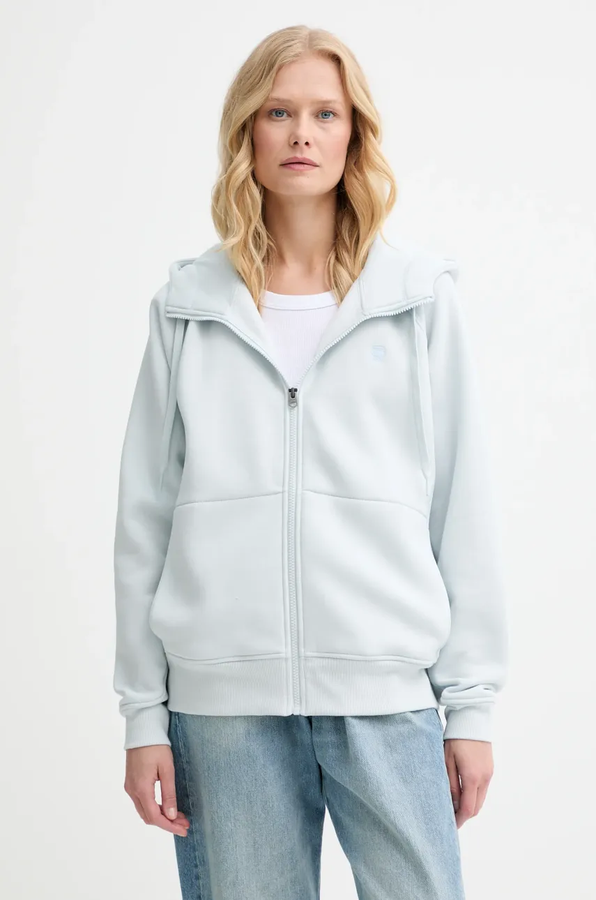 Levně Mikina G-Star Raw dámská, šedá barva, s kapucí, hladká, D22727-C235