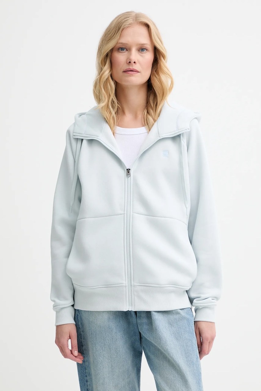 G-Star bluză culoarea gri, cu glugă, uni, D22727-C235 - 0 | YEO