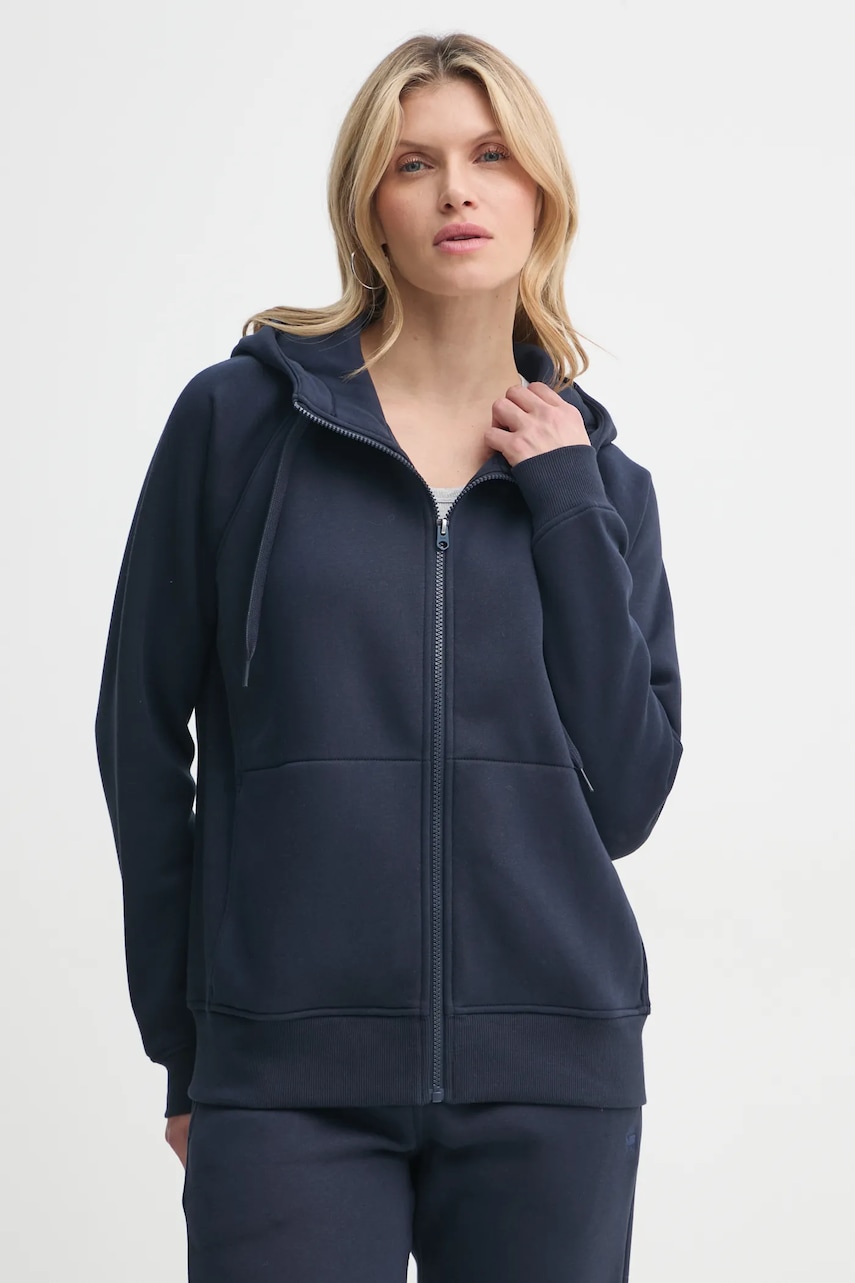 G-Star Raw bluza femei, culoarea albastru marin, cu glugă, neted, D22727-C235 G-Star Raw bluza femei, culoarea albastru marin, cu glugă, neted, D22727-C235