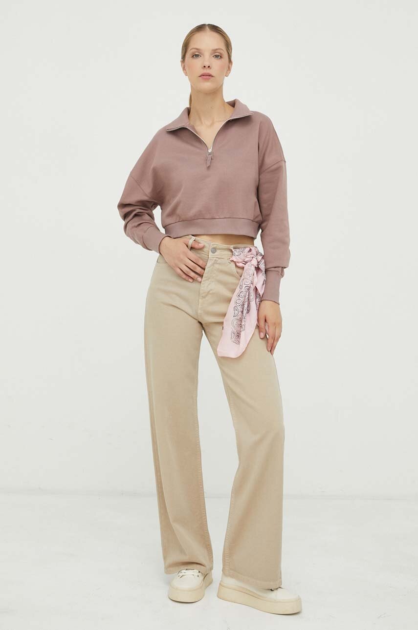 Βαμβακερή μπλούζα G-Star γυναικεία, χρώμα: ροζ φωτογραφία