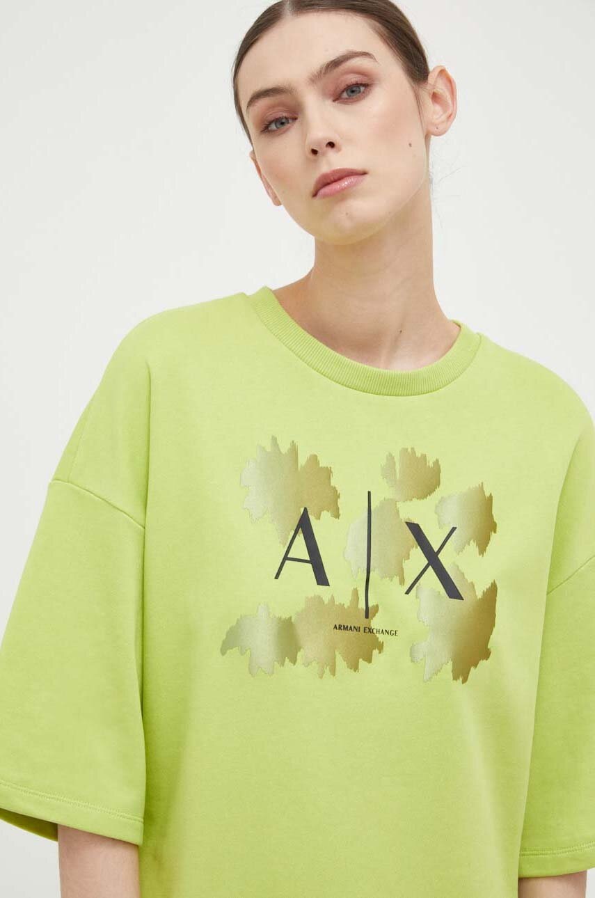 

Кофта Armani Exchange жіноча колір зелений з принтом