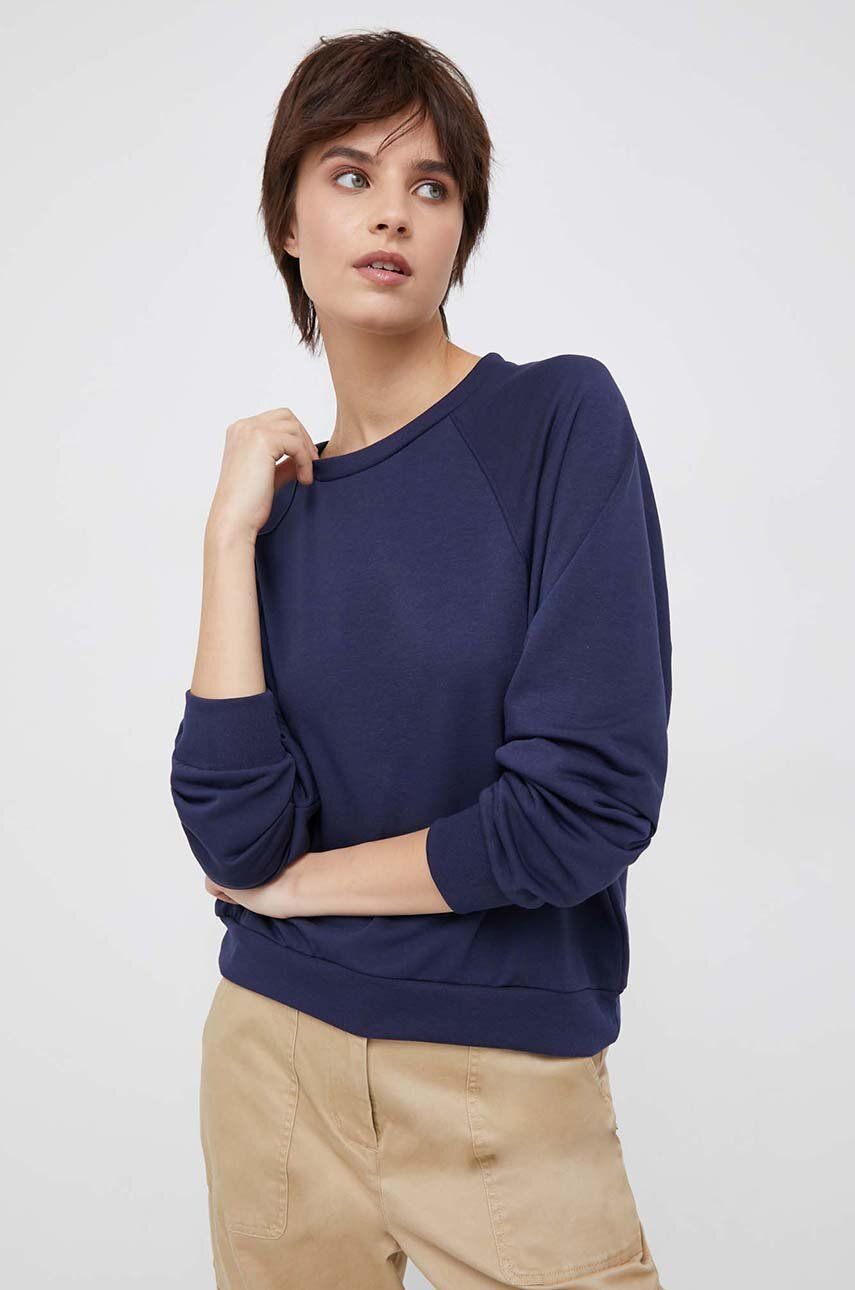 Gap Bluza Femei, Culoarea Albastru Marin, Neted