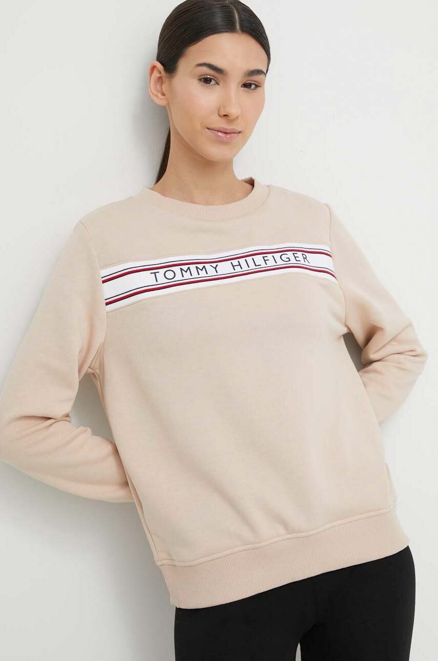 

Кофта лаунж Tommy Hilfiger колір бежевий візерунок