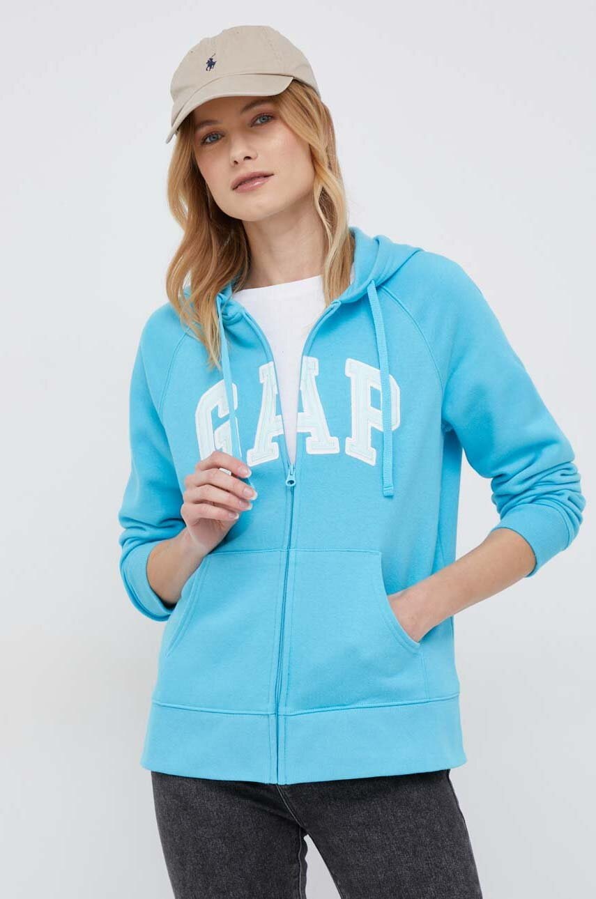 

Суичър GAP в синьо с качулка с апликация, Син