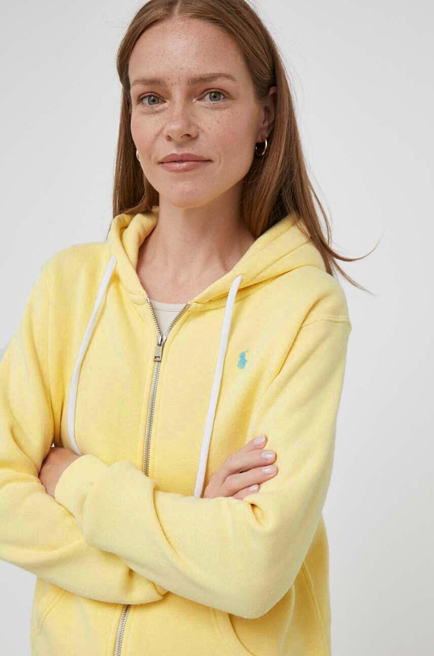 

Кофта Polo Ralph Lauren женская цвет фиолетовый с капюшоном однотонная