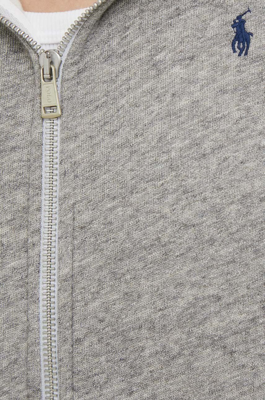 Polo Ralph Lauren bluza damska kolor szary z kapturem gładka