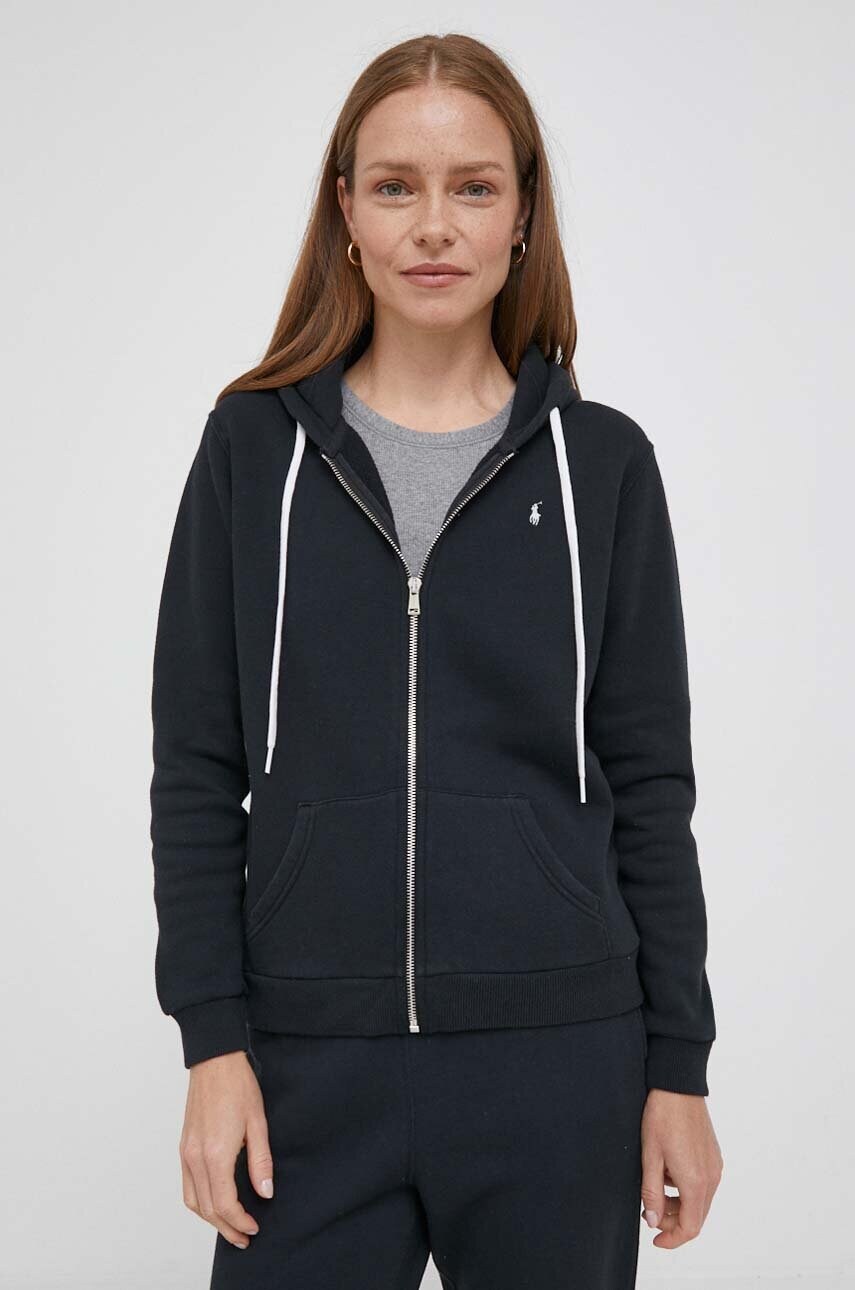 

Суичър Polo Ralph Lauren в черно с качулка изчистен дизайн 211891559, Черен